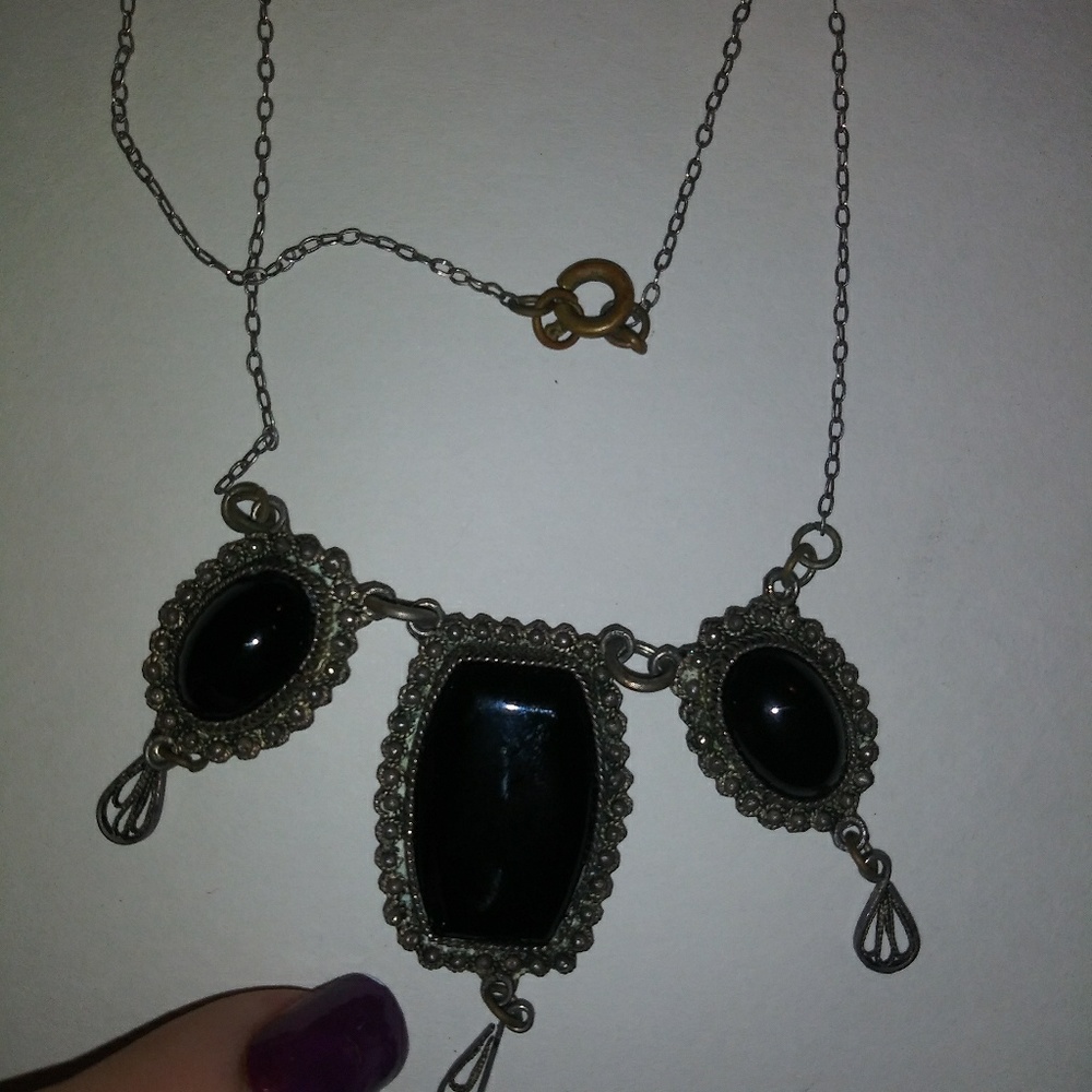 Vintage Silver&Onyx Necklace